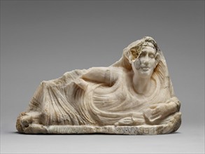 Lid of a Cinerary Urn with a Reclining Male Figure, about 40 B.C. Creator: Unknown.