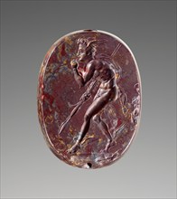 Engraved Scaraboid with Perseus, 400-350 BC. Creator: Unknown.