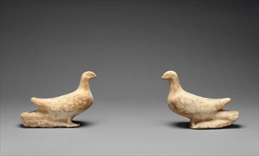 Two Doves from a Funerary Monument, 350-300 BC. Creator: Unknown.