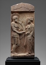 Grave Stele of Philoxenos with his Wife, Philoumene, about 400 BC. Creator: Unknown.