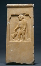 Grave Stele of Moschion with his Dog, about 375 BC. Creator: Unknown.