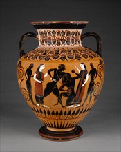 Attic Black-Figure Neck Amphora, about 550 BC. Creator: Workshop of Exekias.