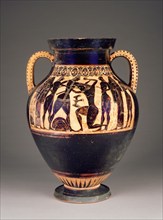 Attic Black-Figure Amphora, 550-540 BC. Creator: Lydos.