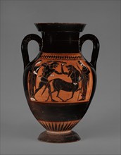 Attic Black-Figure Panel-Amphora Type B, 530-520 BC. Creator: Medea Group.