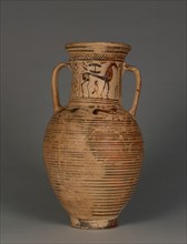 Attic Geometric Amphora, about 720 BC. Creator: Workshop of Painter of Athens 897.