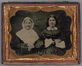 Portrait of Two Seated Women, 1855-1860. Creator: Unknown.