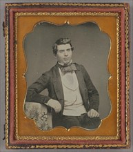 Portrait of a Seated Man with Large Bow Tie, about 1854. Creator: Unknown.