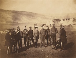 Major Burton and Officers of the 5th Dragoon Guards, 1855. Creator: Roger Fenton.