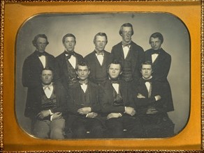 Group Portrait of Nine Young Men, about 1850. Creator: Unknown.