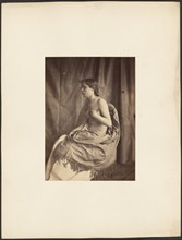 Draped nude female model, about 1850-1855. Creator: Eugène Durieu.