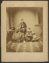 Portrait of man, woman, and children, about 1859. Creator: Unknown.