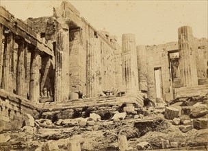 Athens - Acropolis, Propylea from the west, 1865. Creator: Konstantinos Dimitriou.