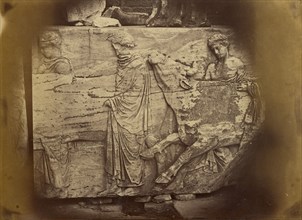 Athens - sculptural fragment, Parthenon frieze, 1865. Creator: Konstantinos Dimitriou.