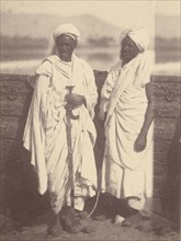 Portrait of Two North African Men on a Boat, 1865. Creator: Théodule Deveria.