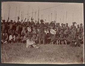 Zulu warriors, about 1860-1880. Creator: Unknown.