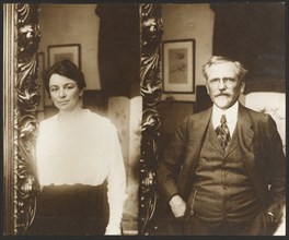 Portrait of Alphonse Mucha and His Wife, negative 1920s; print about 1980. Creator: Alphonse Mucha.