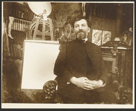 Self-Portrait of Alphonse-Marie Mucha, negative about 1900; print about 1980. Creator: Alphonse Mucha.