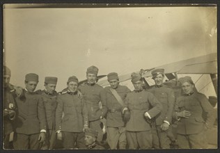 Group portrait of men in uniform, 1915-1930. Creator: Fédèle Azari.