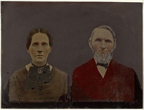 Portrait of man and woman, 1860s-1880s. Creator: Unknown.