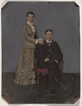 Portrait of young couple, 1860s-1880s. Creator: Unknown.