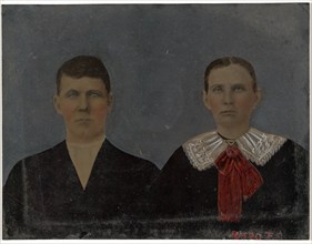 Portrait of young couple, 1860s-1880s. Creator: Unknown.