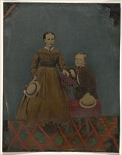 Portrait of young boy and girl, 1860s-1880s. Creator: Unknown.