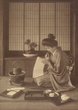 Writing a Letter, 1904-1910. Creator: Herbert Ponting.