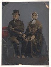 Portrait of seated couple, 1860s-1880s. Creator: Unknown.