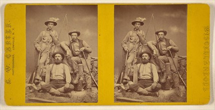 Posed portrait of three farmers, about 1870. Creator: George W Carter.