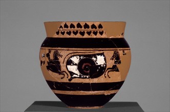 Attic Black-Figure Mastoid Cup, about 490 BC. Creator: Unknown.