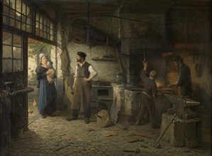 The Shoeing-Smith, 1878. Creator: Adrien de Braekeleer.