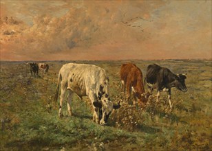 Cows in a Pasture, mid-late 19th century. Creator: Alfred Verwee.