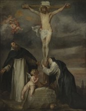 Christ on the Cross with Saint Catherine of Siena, Saint Dominic and an Angel, 1622-1627. Creator: Anthony van Dyck.