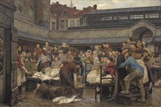 The Old Fish Market in Antwerp in 1882. Creator: Edgard Farasyn.