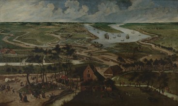 The Eel Huts in the Antwerp Polder outside the Lillo or Slijk Gate, early 17th century. Creator: Abel Grimmer.