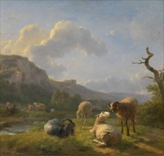 Landscape with Goats and Sheep, late 18th-early 19th century. Creator: Balthasar Paul Ommeganck.