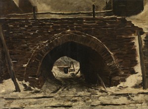 An Old Bridge, c1860-1900. Creator: Constantin Emile Meunier.