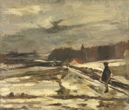 Pupil in the Snow, c1860-1900. Creator: Constantin Emile Meunier.