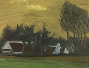 Landscape with Black Italian Poplars, 1942. Creator: Gustave De Smet.