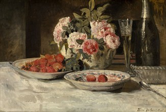 Strawberries and Champagne, 1881-1885. Creator: Henri Jean Augustin de Braekeleer.