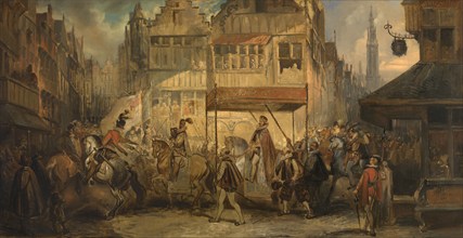 The Joyous Entry of the Duke of Anjou into Antwerp, 1840. Creator: Jan August Hendrik Leys.