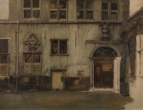 Courtyard of the house of Christoffel Plantin, c1860s. Creator: Jan August Hendrik Leys.