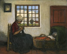 Interior with Cradle, c1900-1920s. Creator: Jakob Smits.