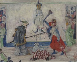 Skeletons Fighting over the Body of a Hanged Man, 1891. Creator: James Ensor.