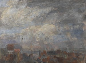 Large View over the Rooftops of Ostend, 1884. Creator: James Ensor.