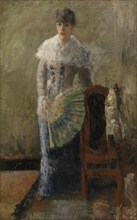 Lady with the Fan, 1880 or 1881. Creator: James Ensor.