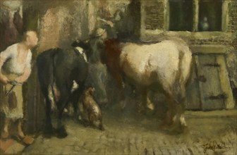 At the Slaughterhouse, c1860-1900. Creator: Jan Stobbaerts.