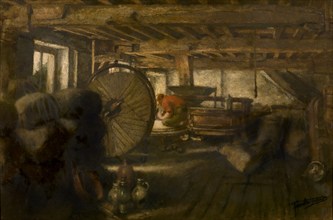 Interior of a Mill, c1860-1900. Creator: Jan Stobbaerts.