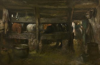 Horse Stable, c1860-1900. Creator: Jan Stobbaerts.