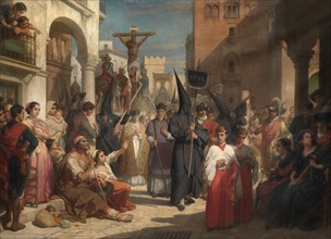 Good Friday Procession in Seville, 1885. Creator: Nicaise de Keyser.